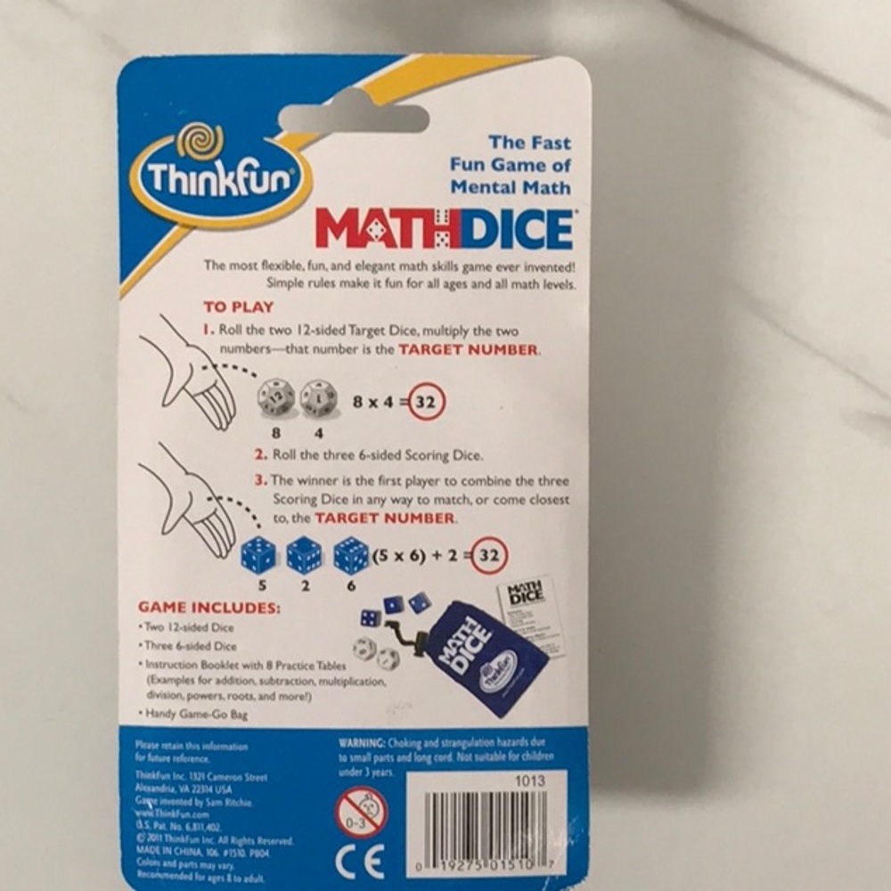NEW Thinkfun Math dice brain game. - Picture 4 of 6